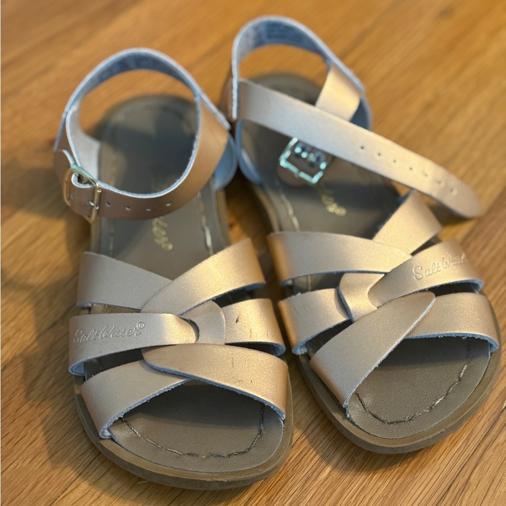 Salt Water by Hoy Leather Sandals in Rose Gold